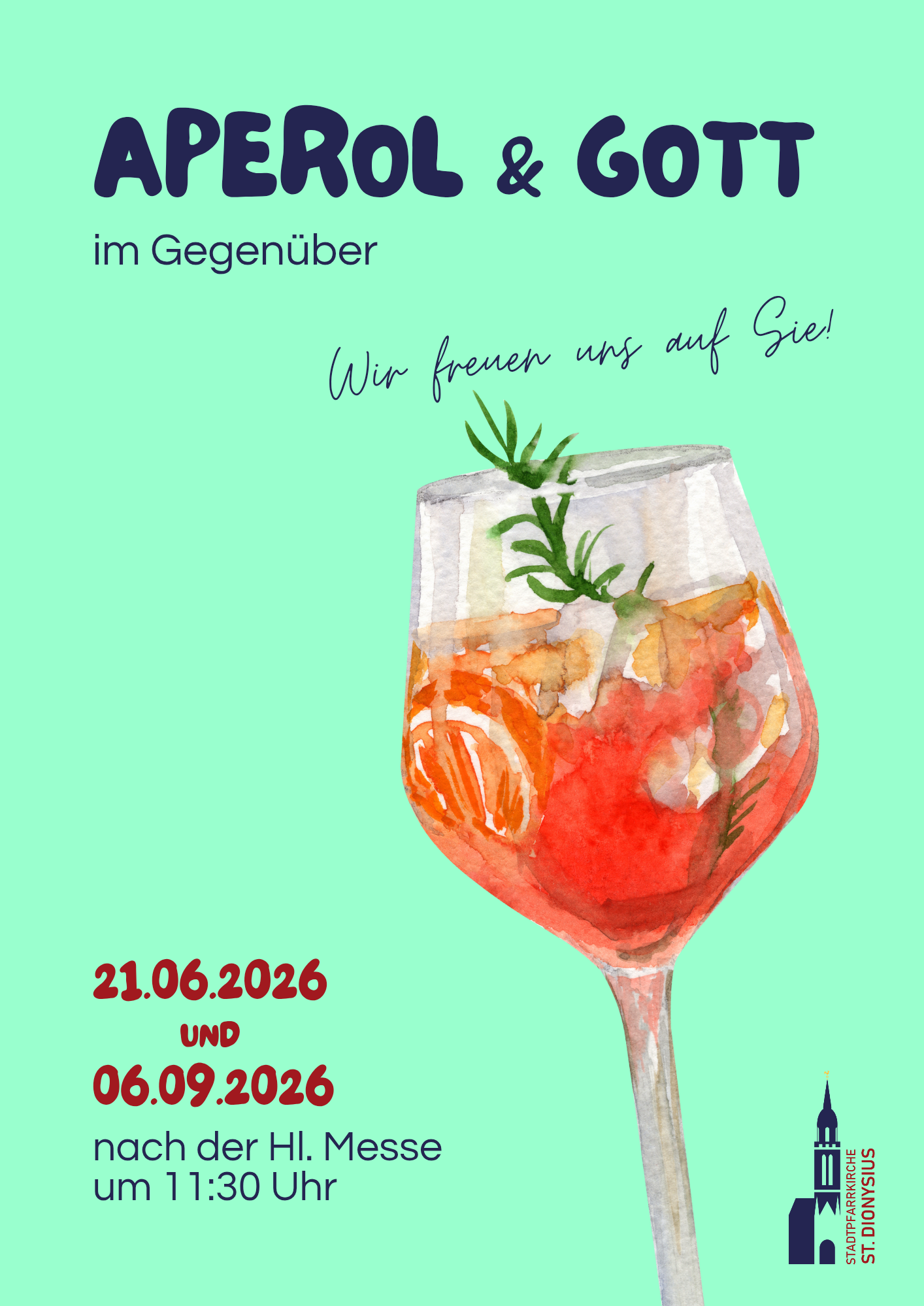 Weinglas gefüllt mit Aperol und einer Orangenscheibe, Daten der Veranstaltung, Aperol und Gott (c) Daniel Giessmann